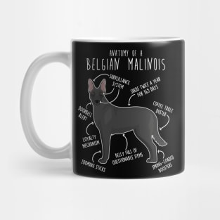 Black Belgian Malinois Dog Anatomy Mug